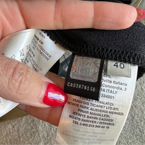 FENDI black pleated long sleeve dress with high neck above the knee silhouette - Picture 11 of 13